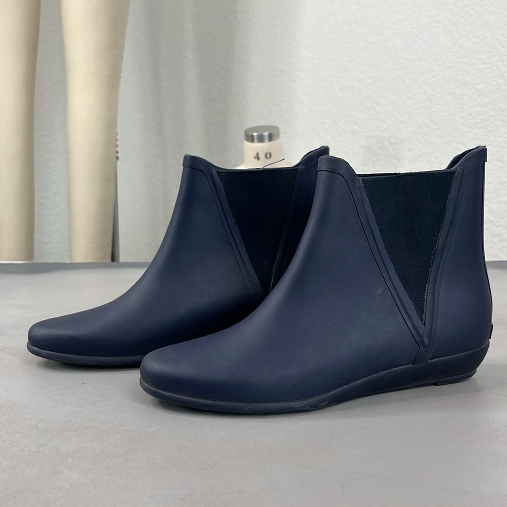 Loeffler Randall Wedge Slip on Ankle Midi Rain Booties Almond Toe